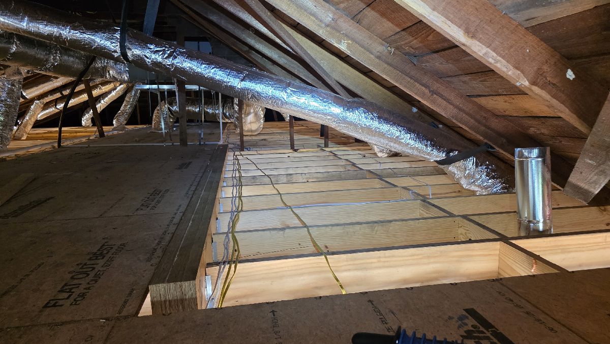 HVAC ductwork installation in progress